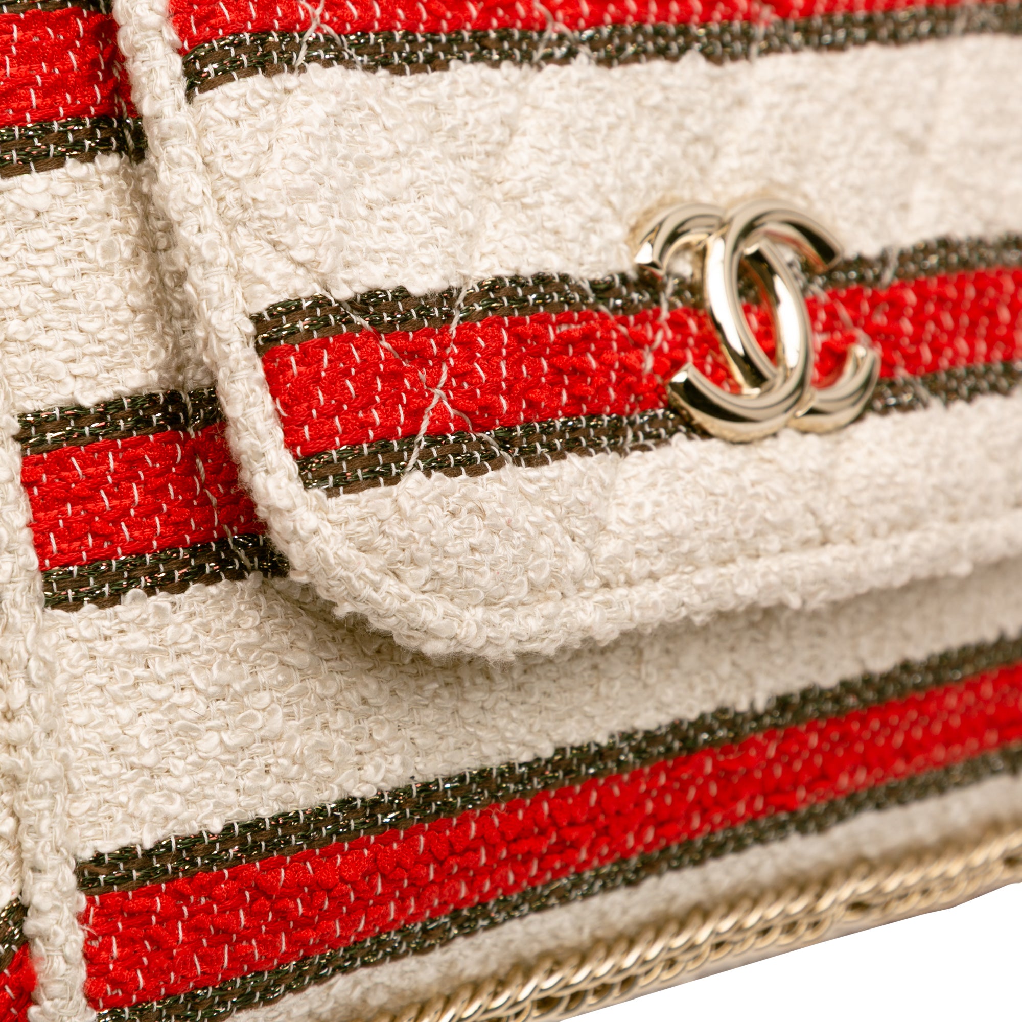 CC Quilted Tweed Striped Single Flap