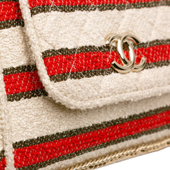 CC Quilted Tweed Striped Single Flap