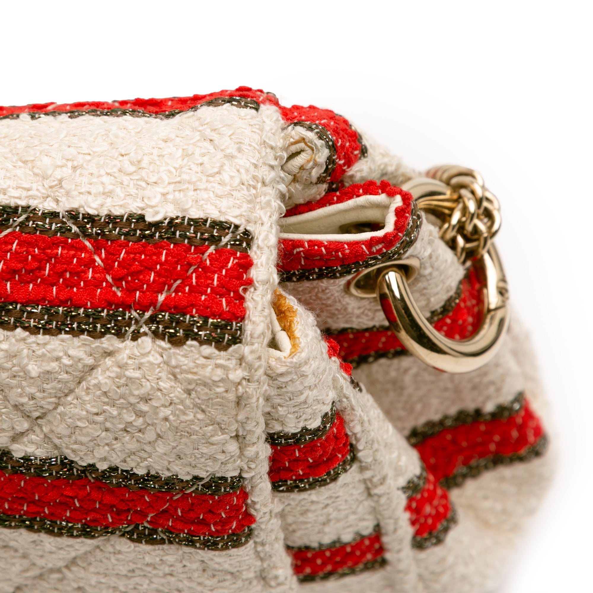 CC Quilted Tweed Striped Single Flap