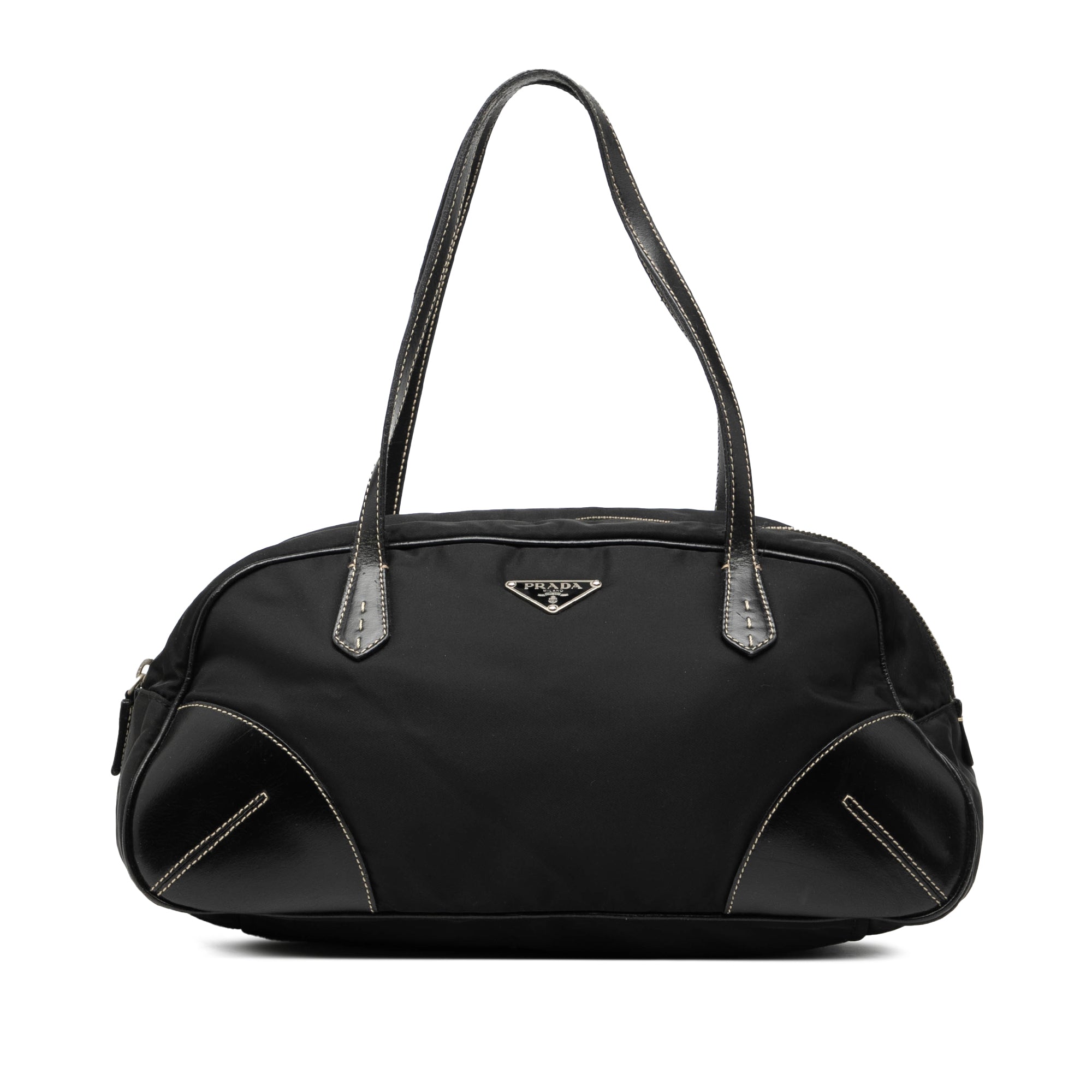 Vitello Trimmed Tessuto Handbag
