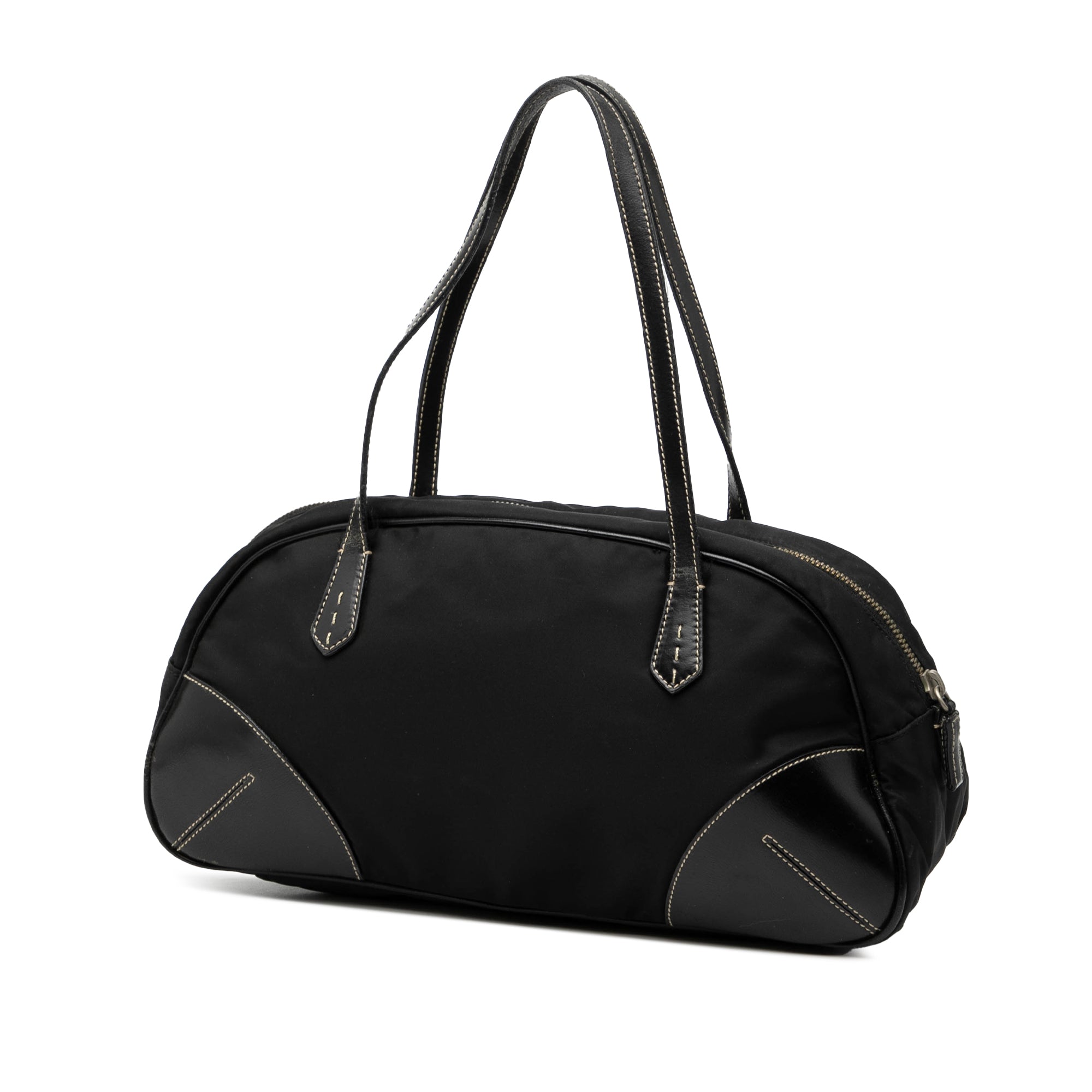 Vitello Trimmed Tessuto Handbag