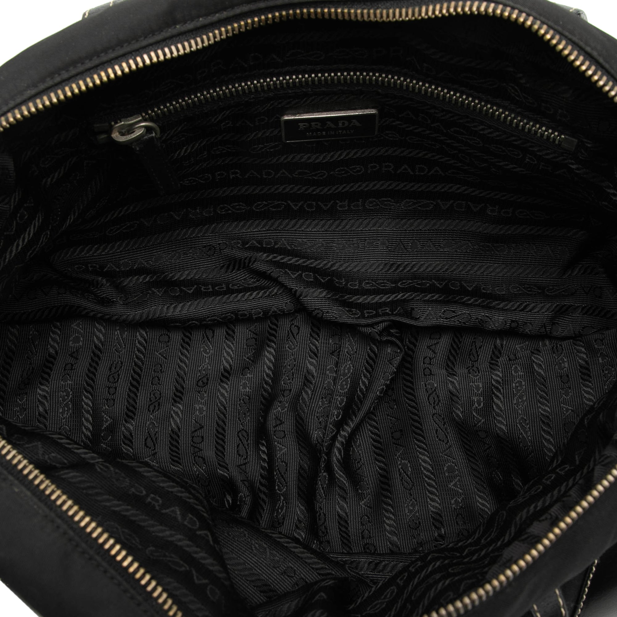 Vitello Trimmed Tessuto Handbag