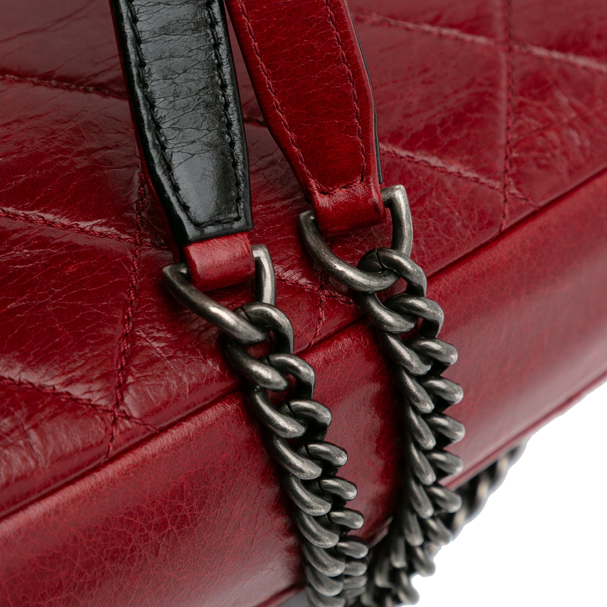 Medium Glazed Calfskin Duo Color Flap