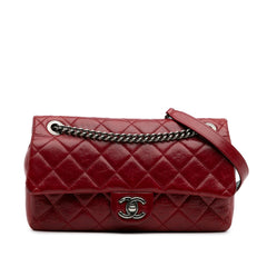 Medium Glazed Calfskin Duo Color Flap