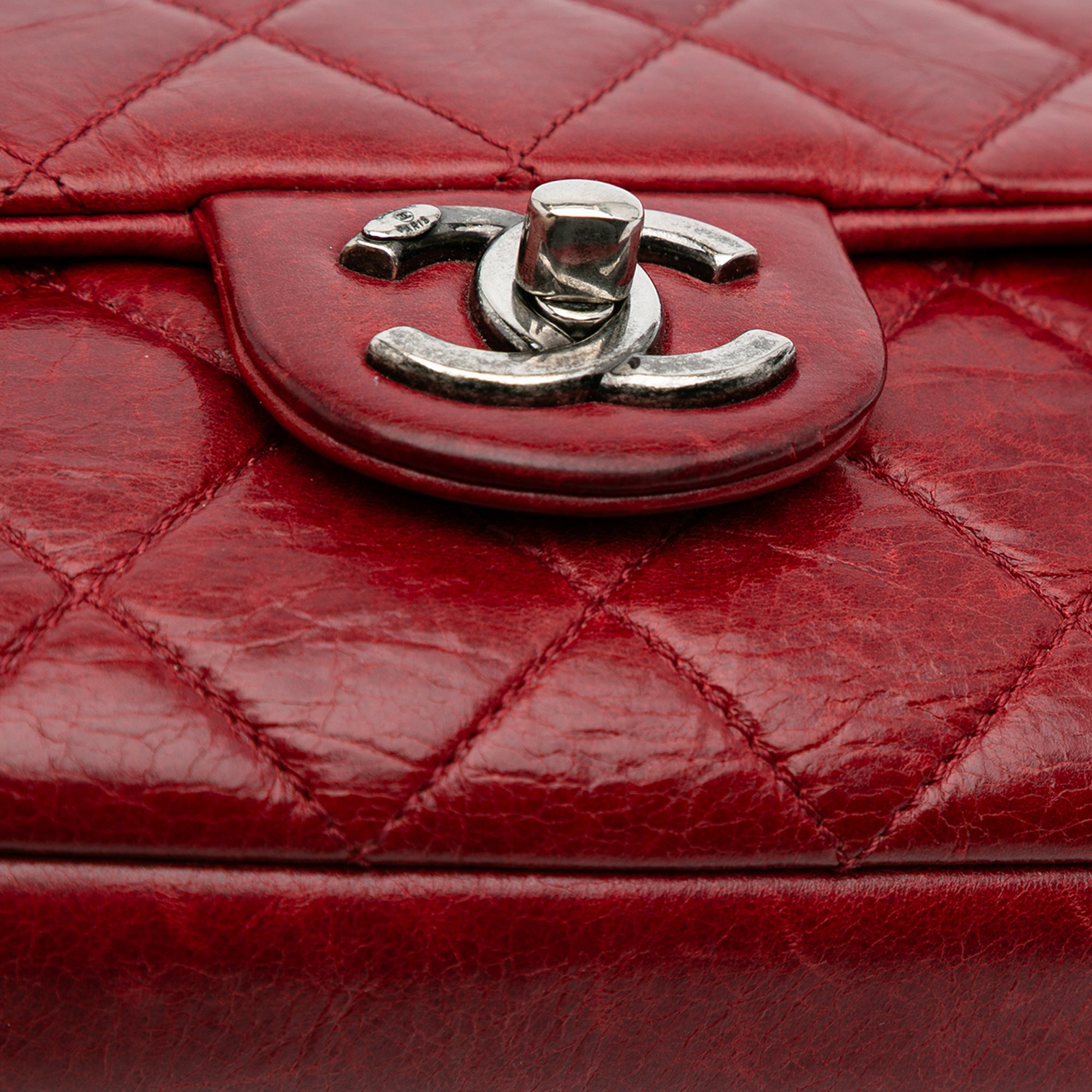 Medium Glazed Calfskin Duo Color Flap