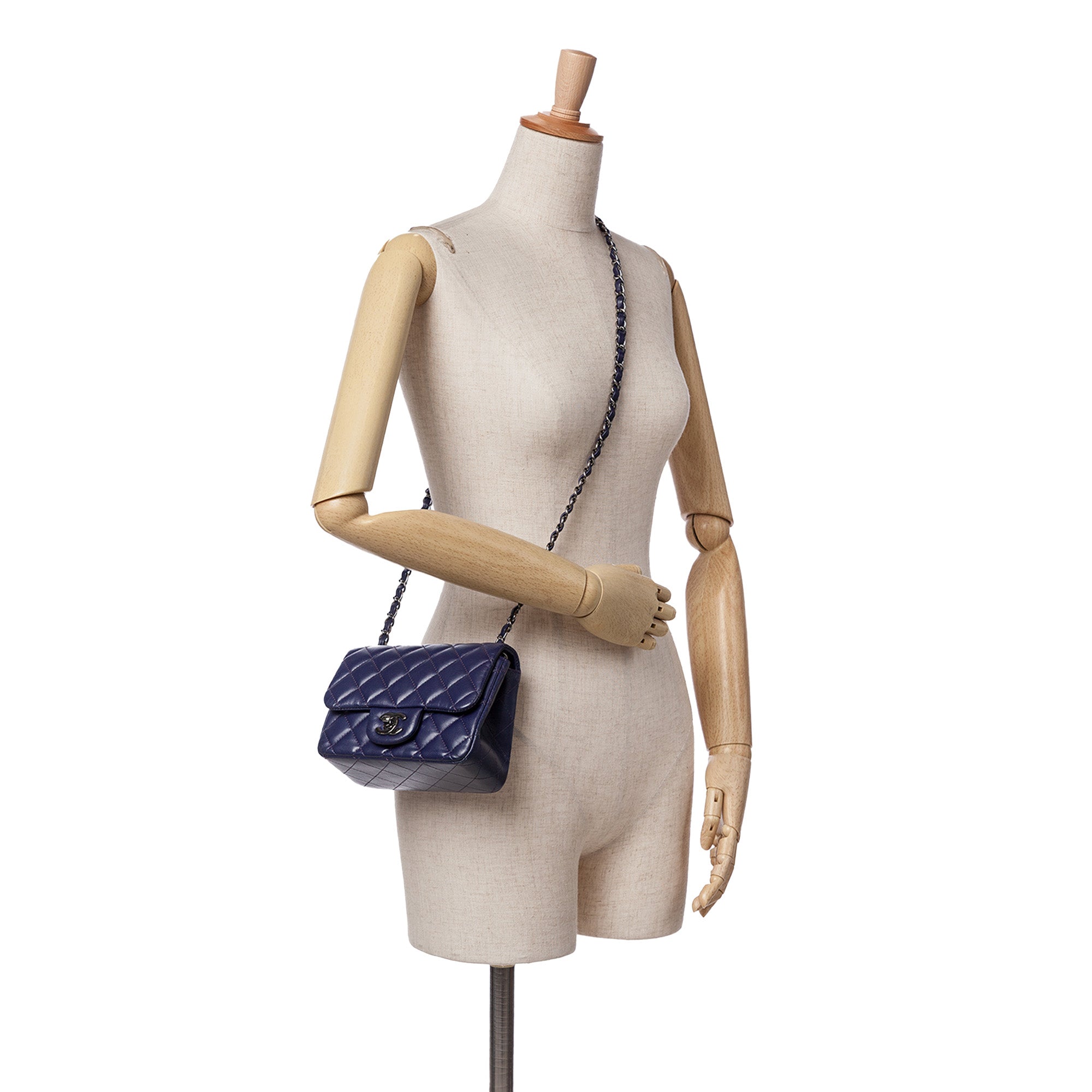 Mini Square Classic Lambskin Single Flap