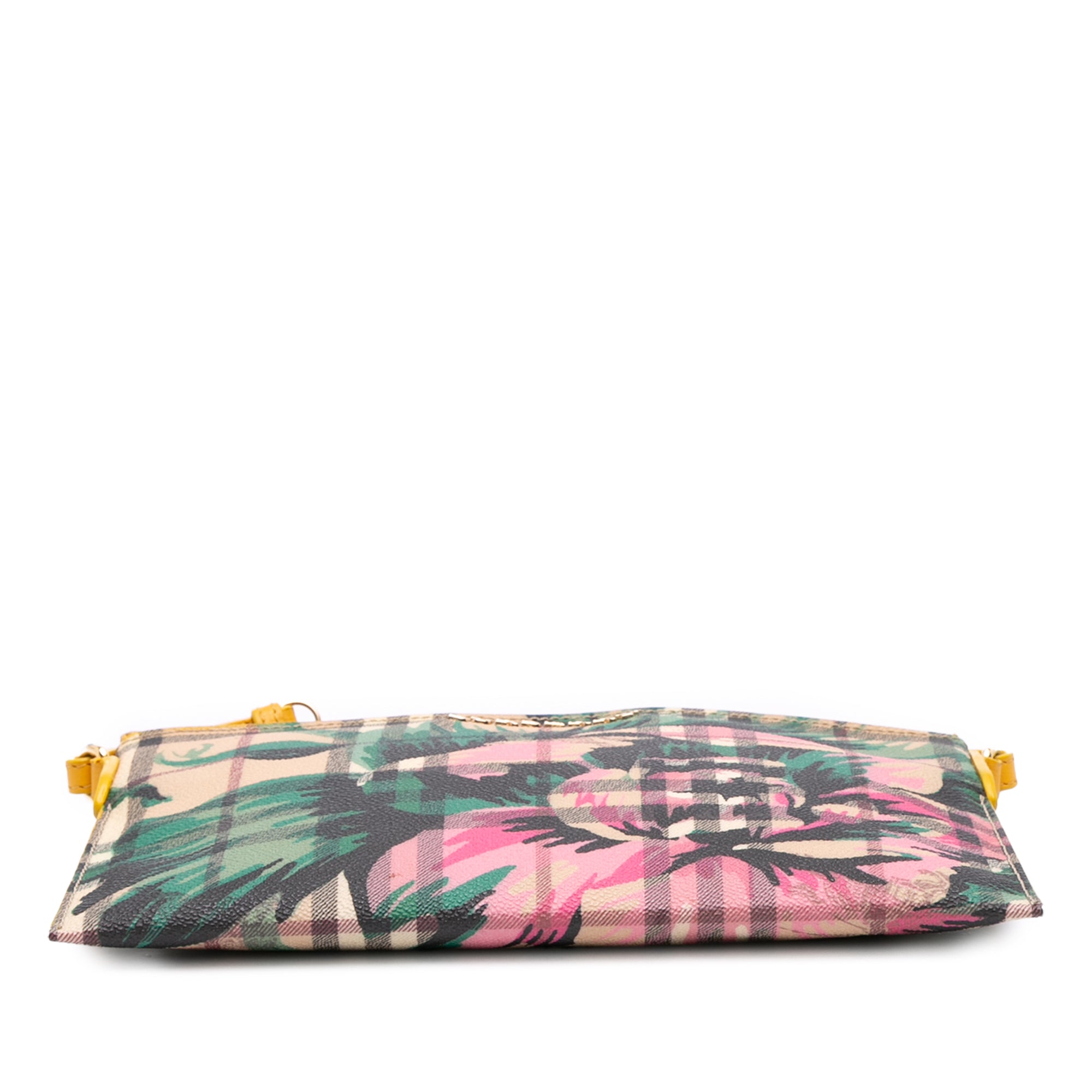Haymarket Check Coated Canvas Floral Print Crossbody