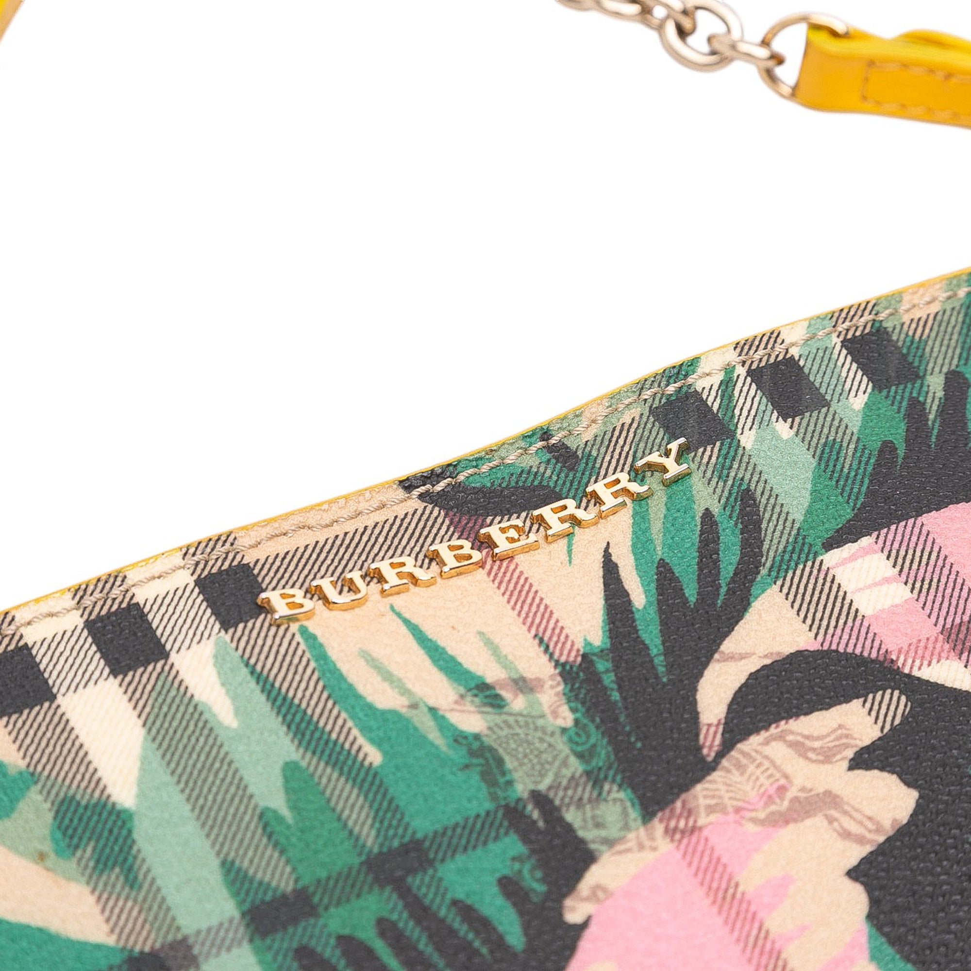 Haymarket Check Coated Canvas Floral Print Crossbody