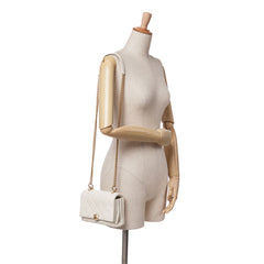 Quilted Calfskin Pearl CC Accordion Flap