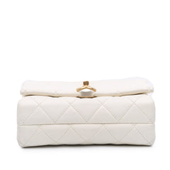 Quilted Calfskin Pearl CC Accordion Flap