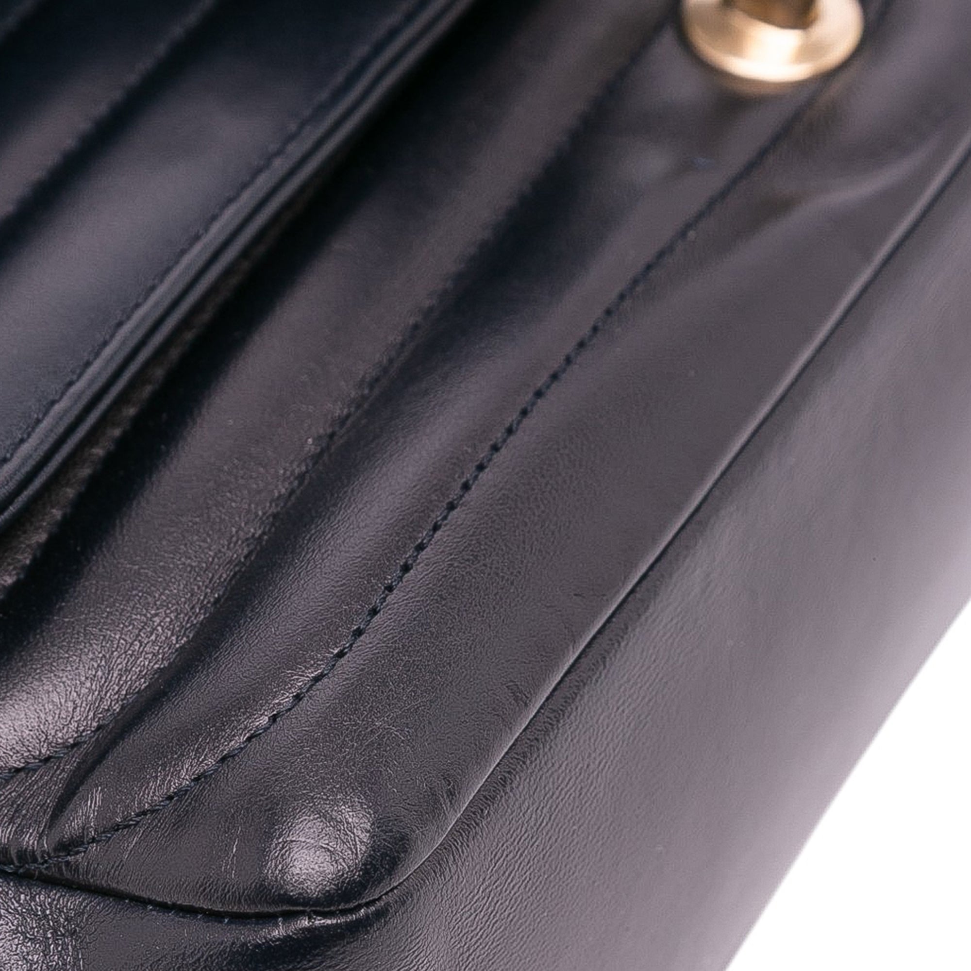 CC Horizontal Quilted Lambskin Double Flap
