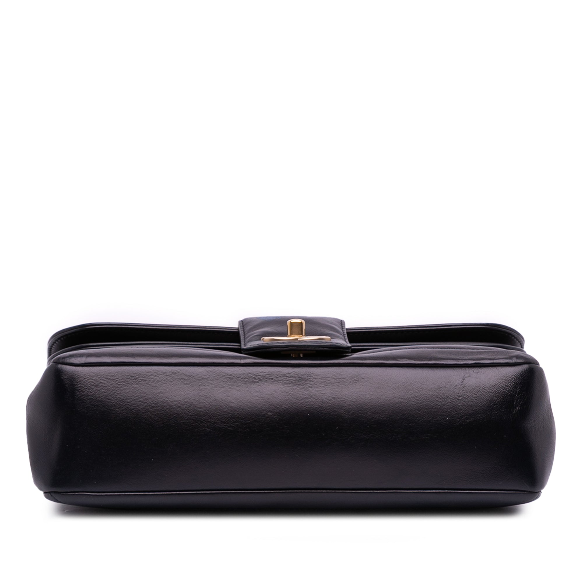 CC Horizontal Quilted Lambskin Double Flap