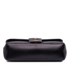 CC Horizontal Quilted Lambskin Double Flap