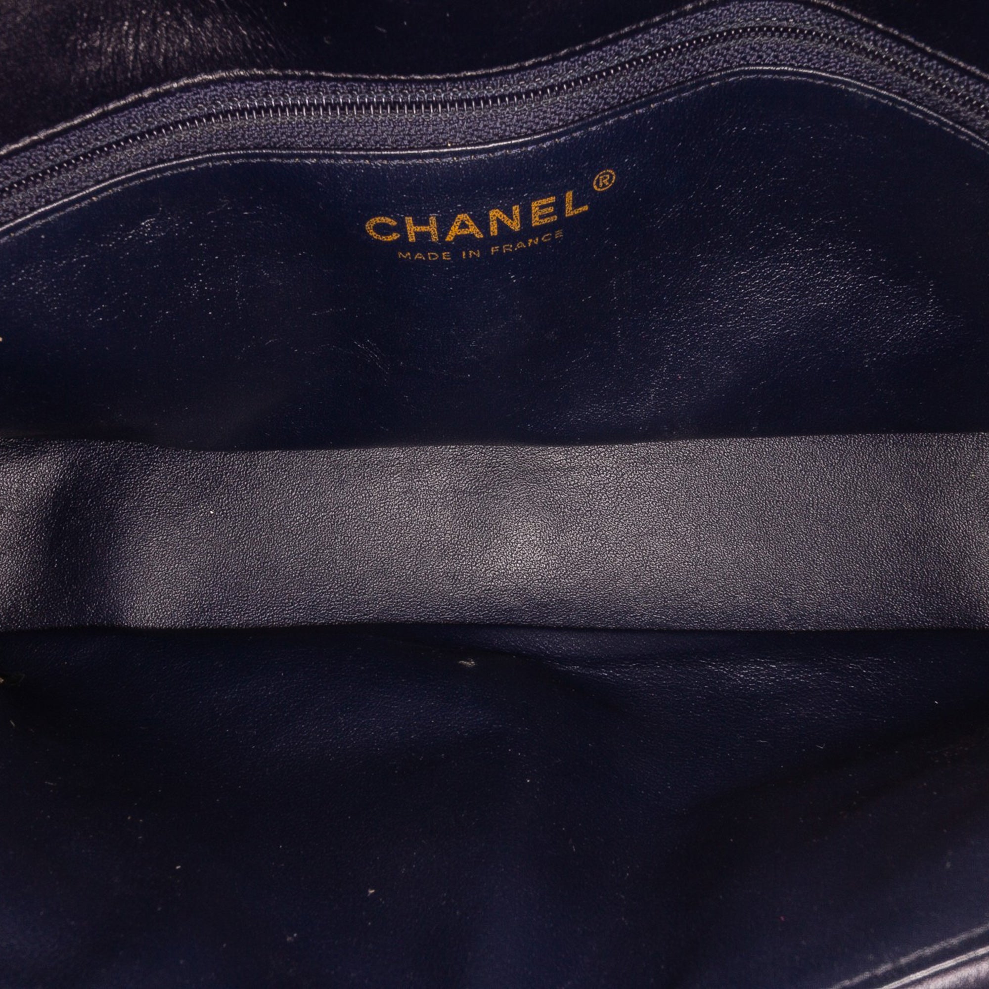 CC Horizontal Quilted Lambskin Double Flap