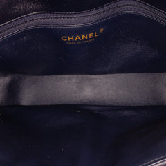 CC Horizontal Quilted Lambskin Double Flap