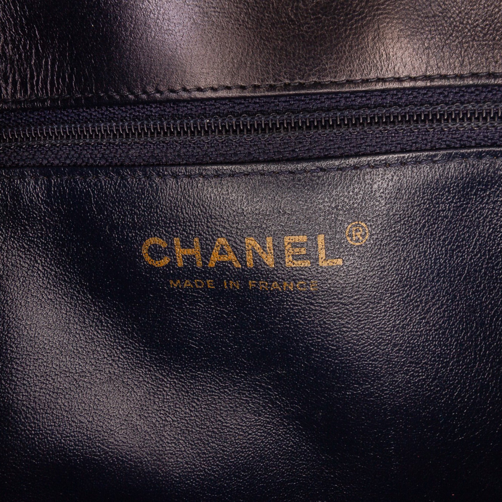 CC Horizontal Quilted Lambskin Double Flap