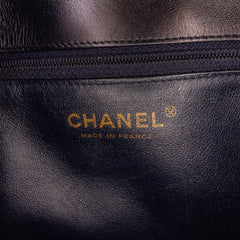 CC Horizontal Quilted Lambskin Double Flap
