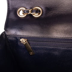CC Horizontal Quilted Lambskin Double Flap