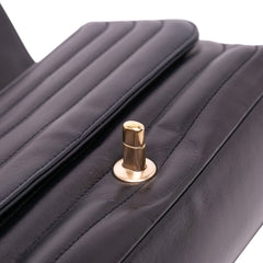 CC Horizontal Quilted Lambskin Double Flap