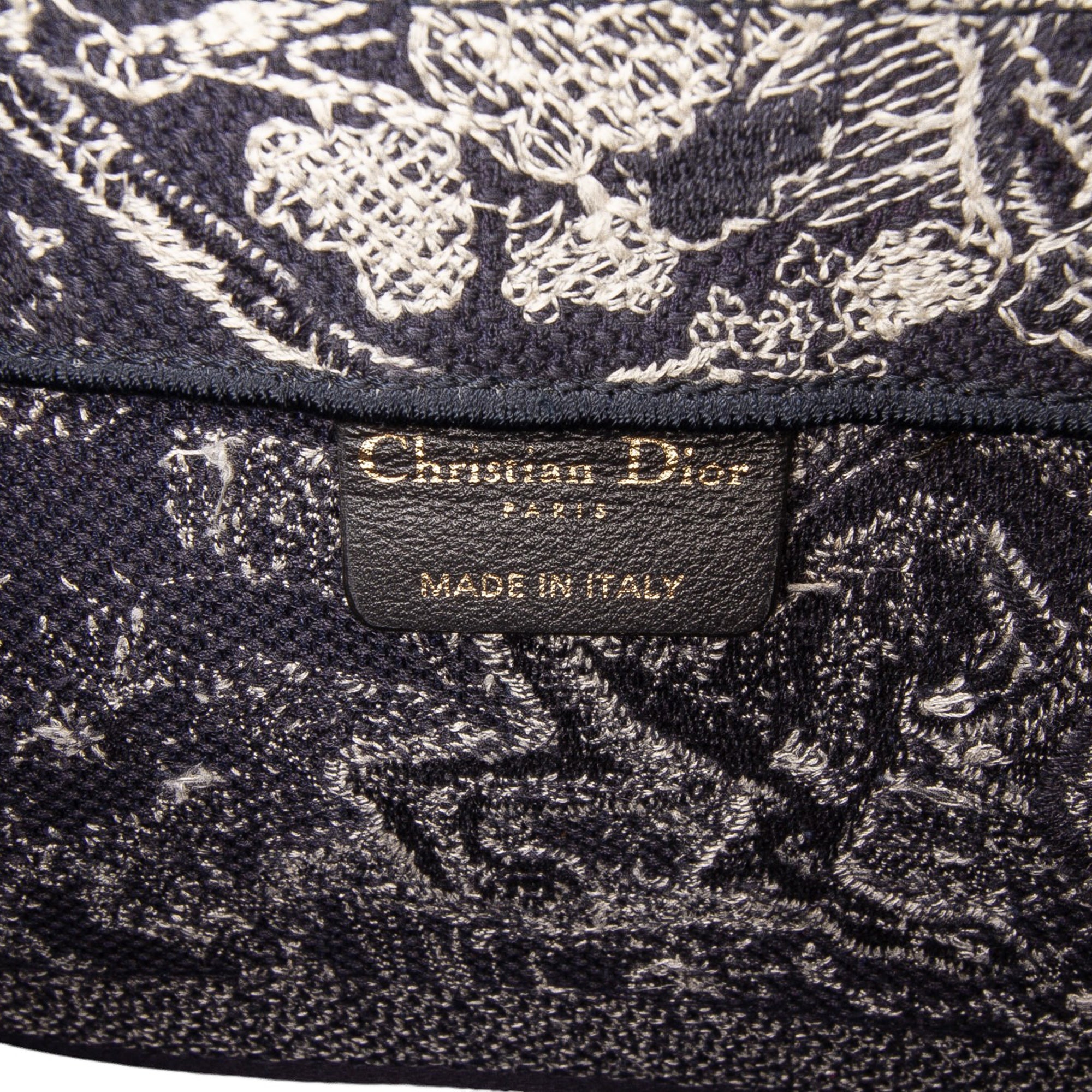 Large Canvas Toile de Jouy Reverse Embroidered Book Tote