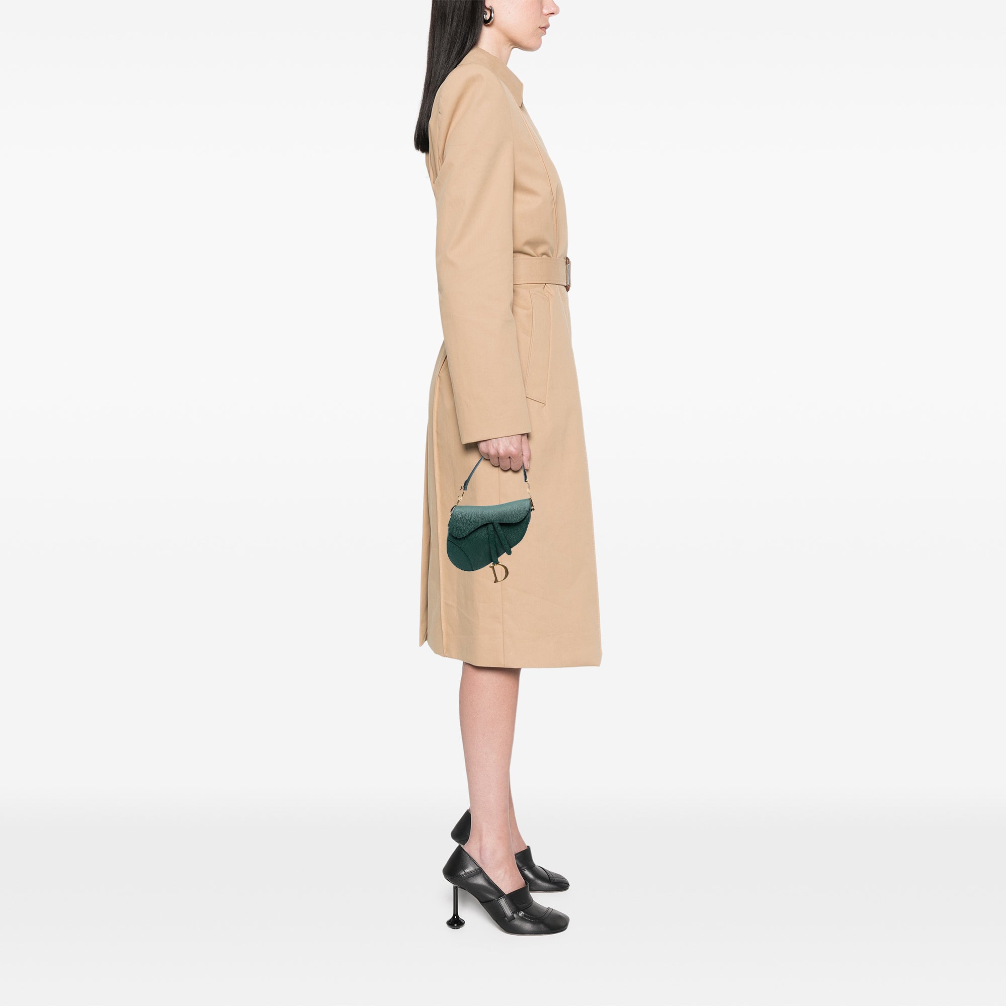 Mini Grained Calfskin Saddle Bag