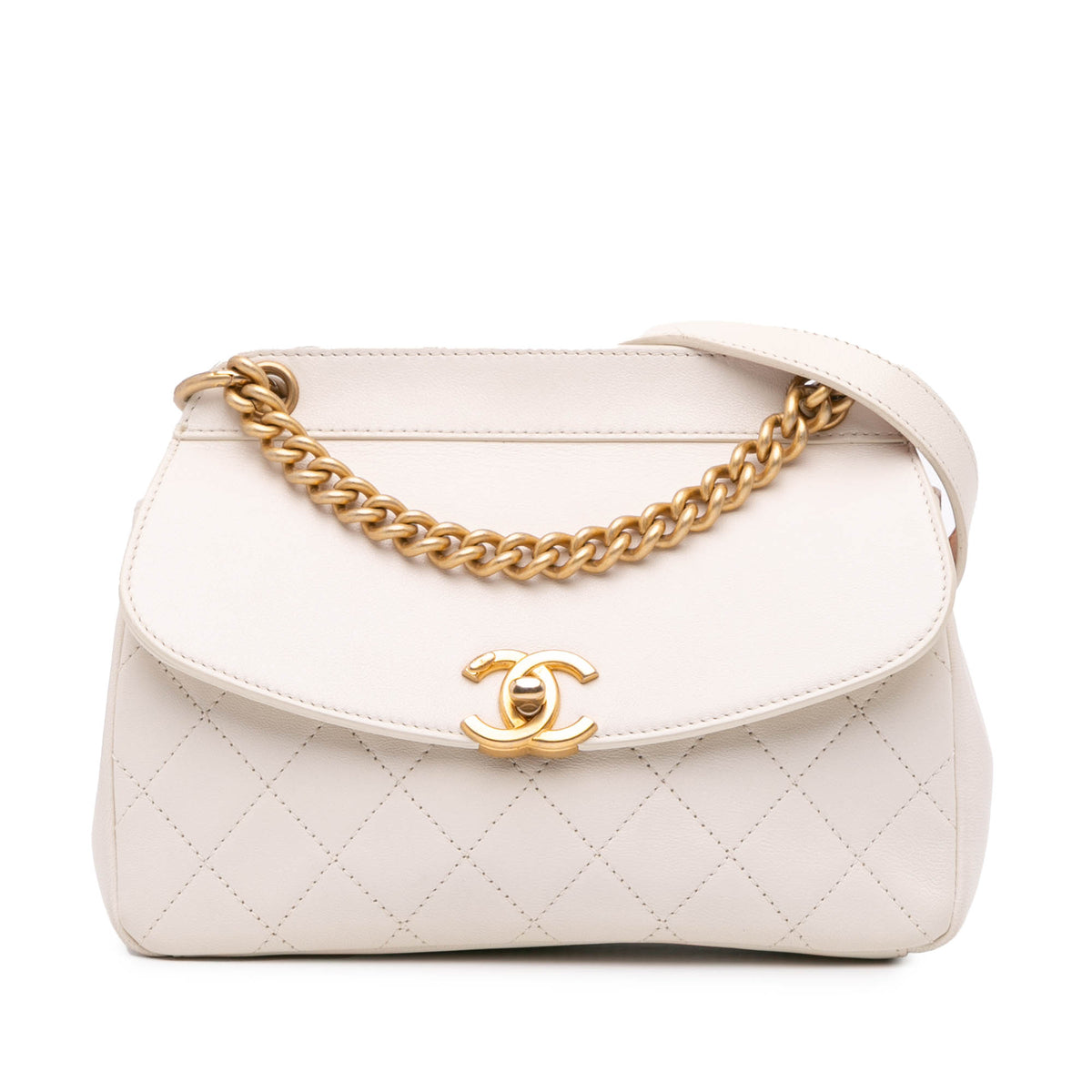 Quilted Lambskin Curved Flap