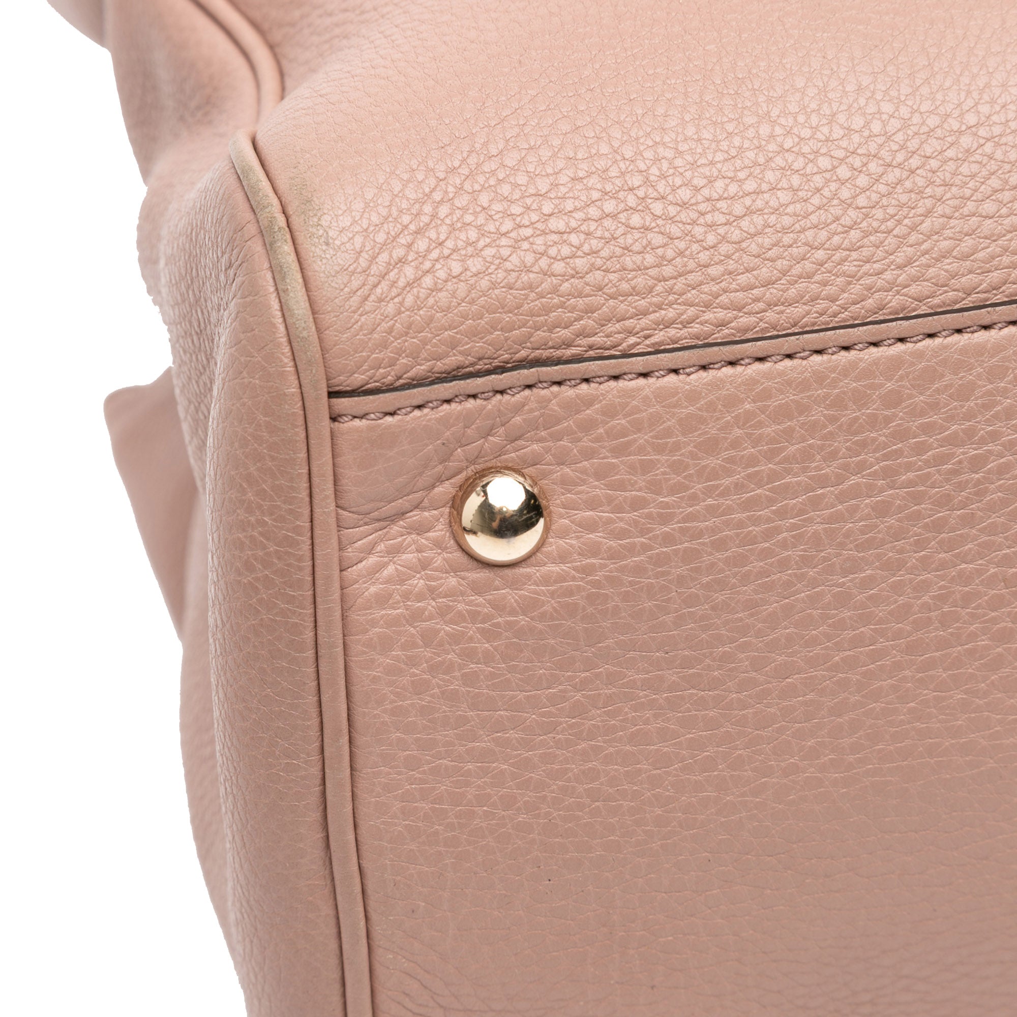 Medium Calfskin Bamboo Shopper Satchel