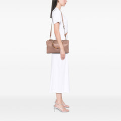 Medium Calfskin Bamboo Shopper Satchel