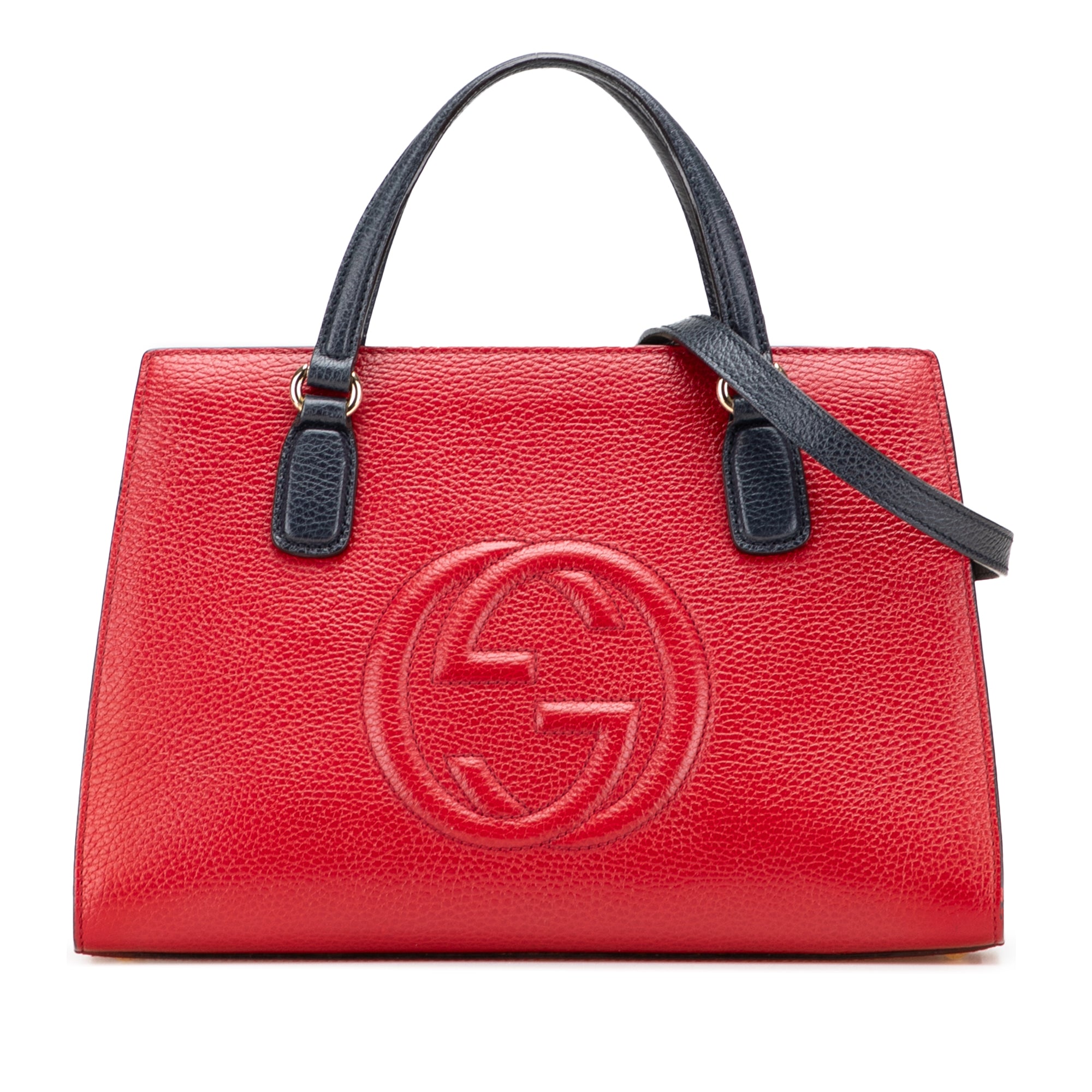 Medium Tricolor Pebbled Calfskin Soho Convertible Top Handle Bag
