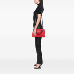 Medium Tricolor Pebbled Calfskin Soho Convertible Top Handle Bag