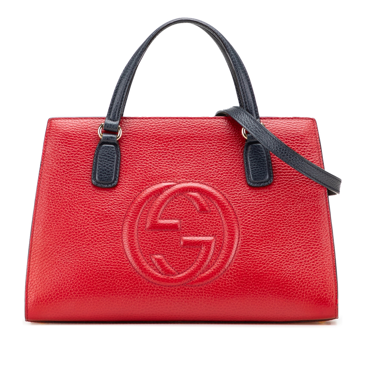 Medium Tricolor Pebbled Calfskin Soho Convertible Top Handle Bag