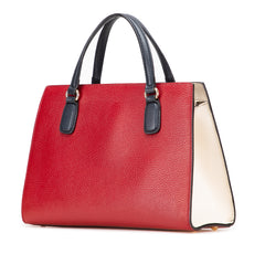 Medium Tricolor Pebbled Calfskin Soho Convertible Top Handle Bag