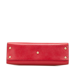 Medium Tricolor Pebbled Calfskin Soho Convertible Top Handle Bag