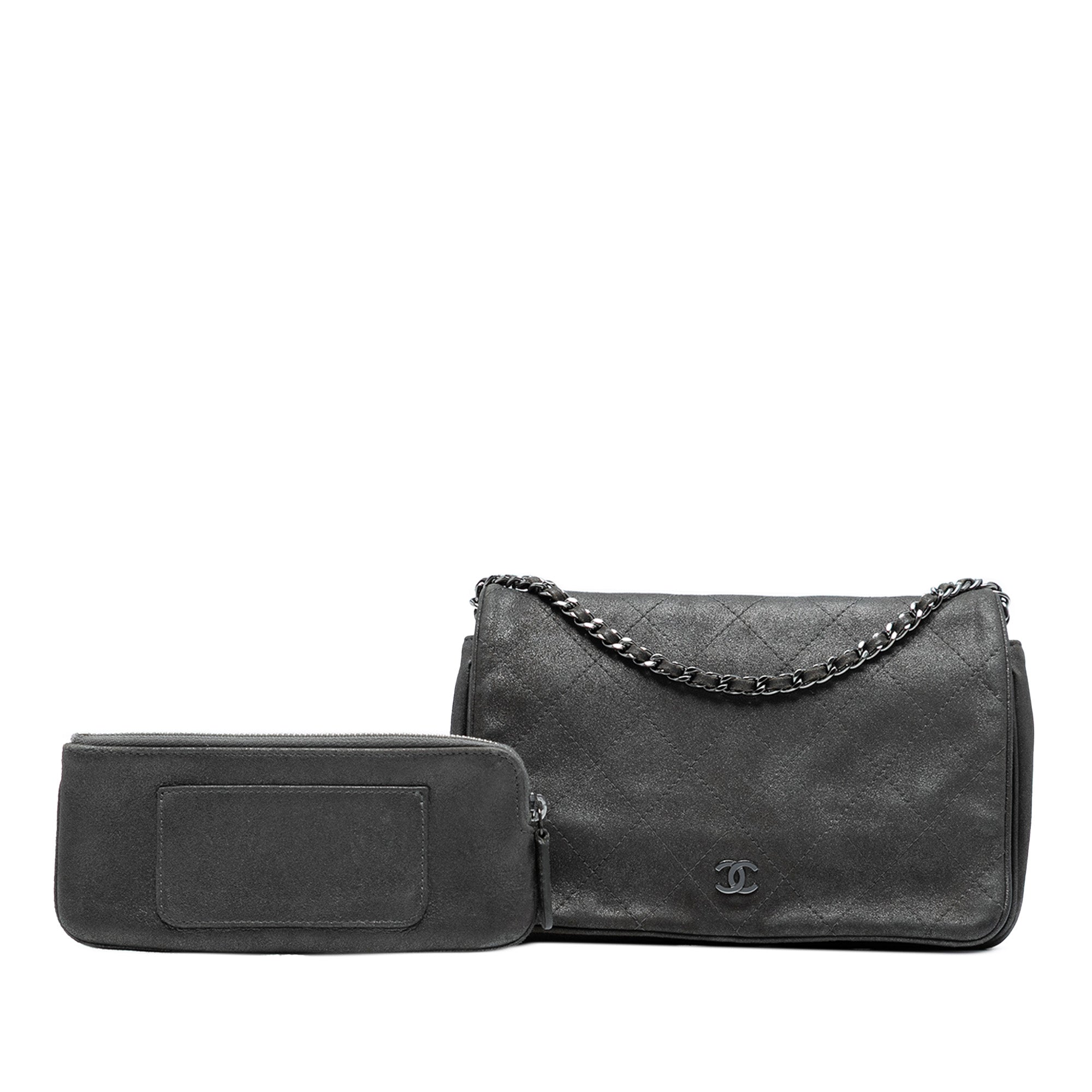 CC Quilted Iridescent Calfskin Single Flap