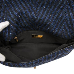 Large Chevron Tweed Sequin 19 Flap
