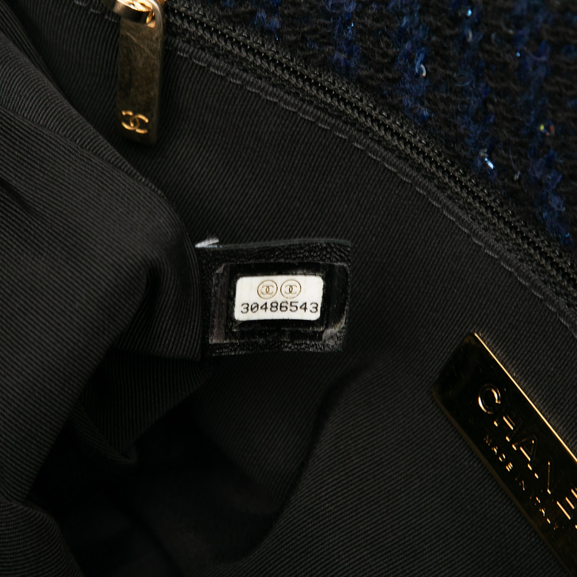 Large Chevron Tweed Sequin 19 Flap