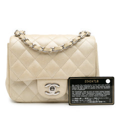 Mini Square Classic Caviar Single Flap