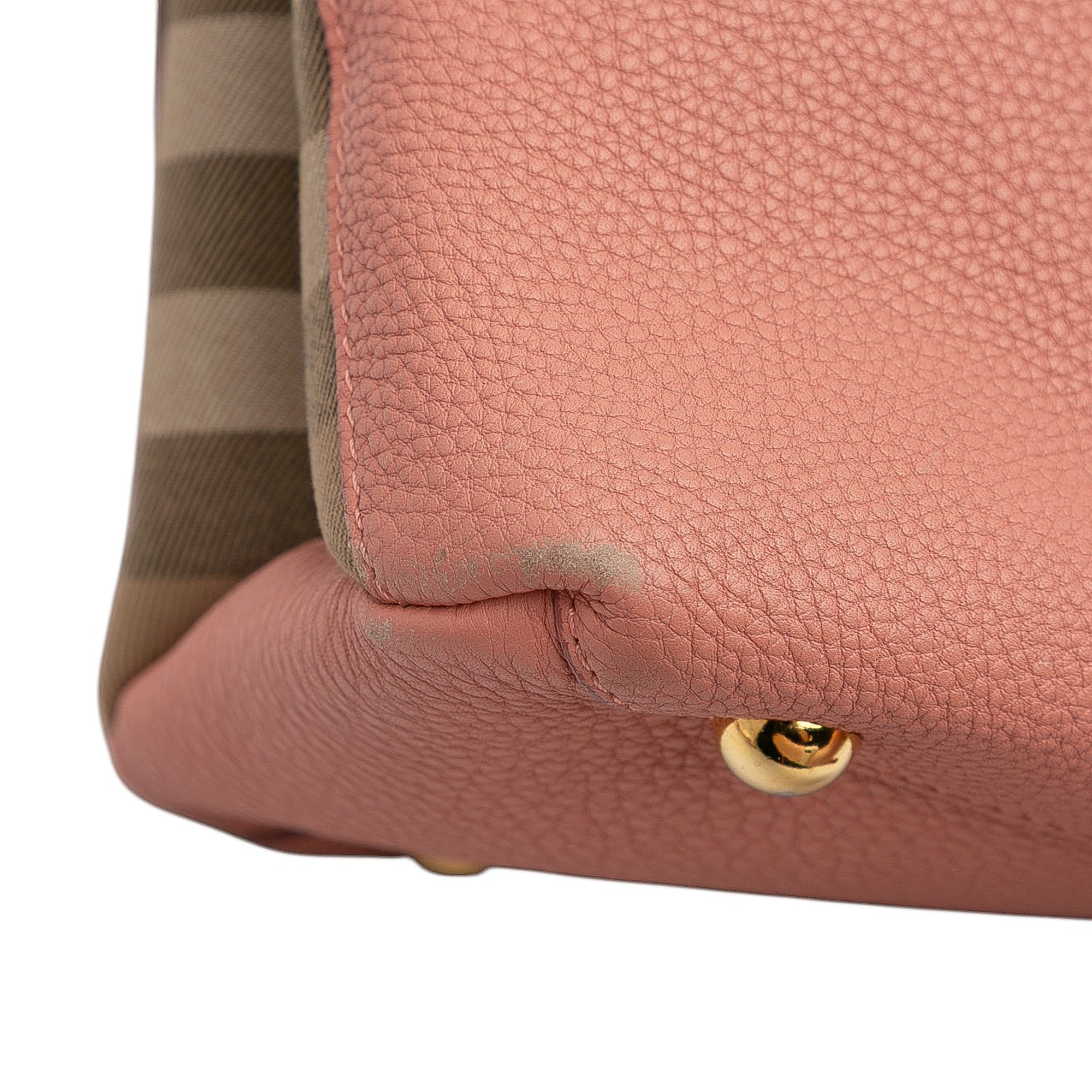 Medium Leather and House Check Banner Satchel