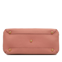 Medium Leather and House Check Banner Satchel