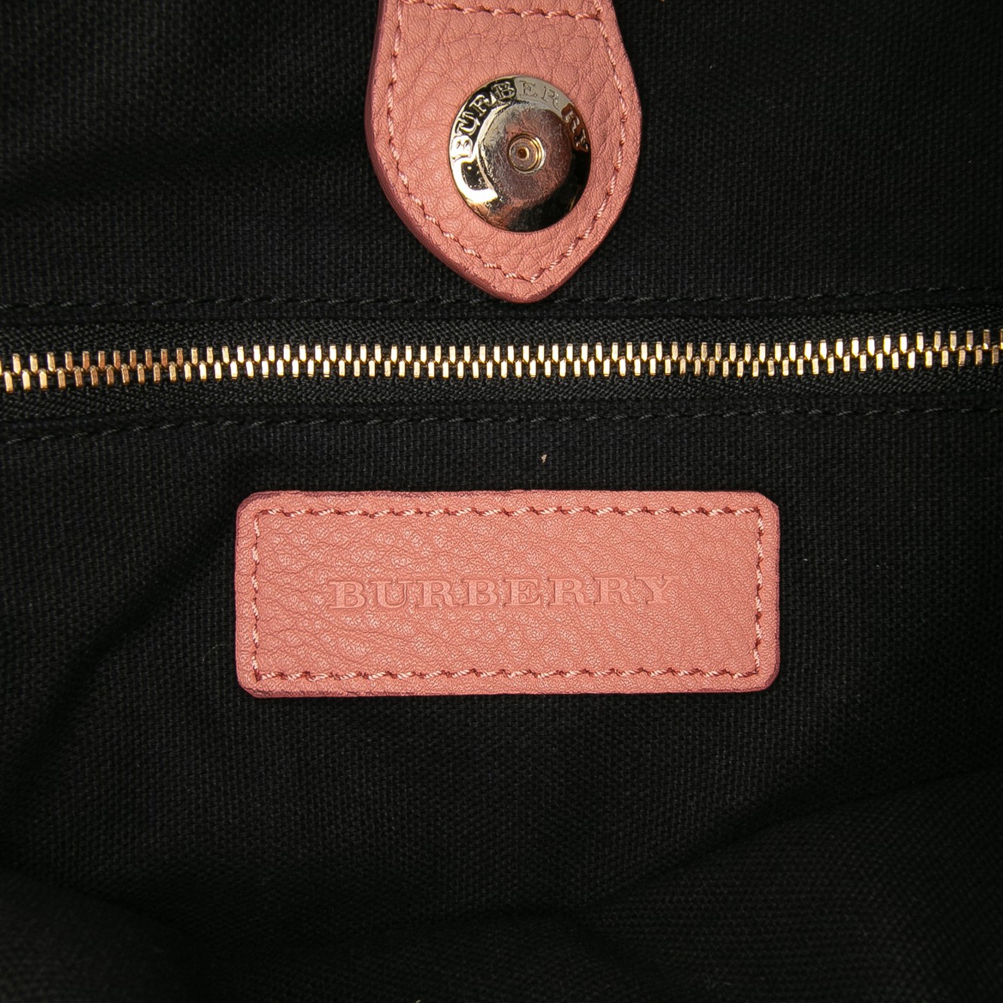 Medium Leather and House Check Banner Satchel