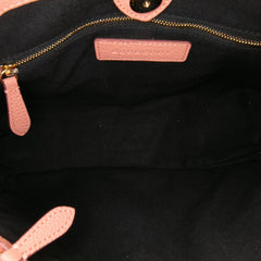 Medium Leather and House Check Banner Satchel