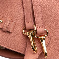 Medium Leather and House Check Banner Satchel