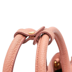 Medium Leather and House Check Banner Satchel