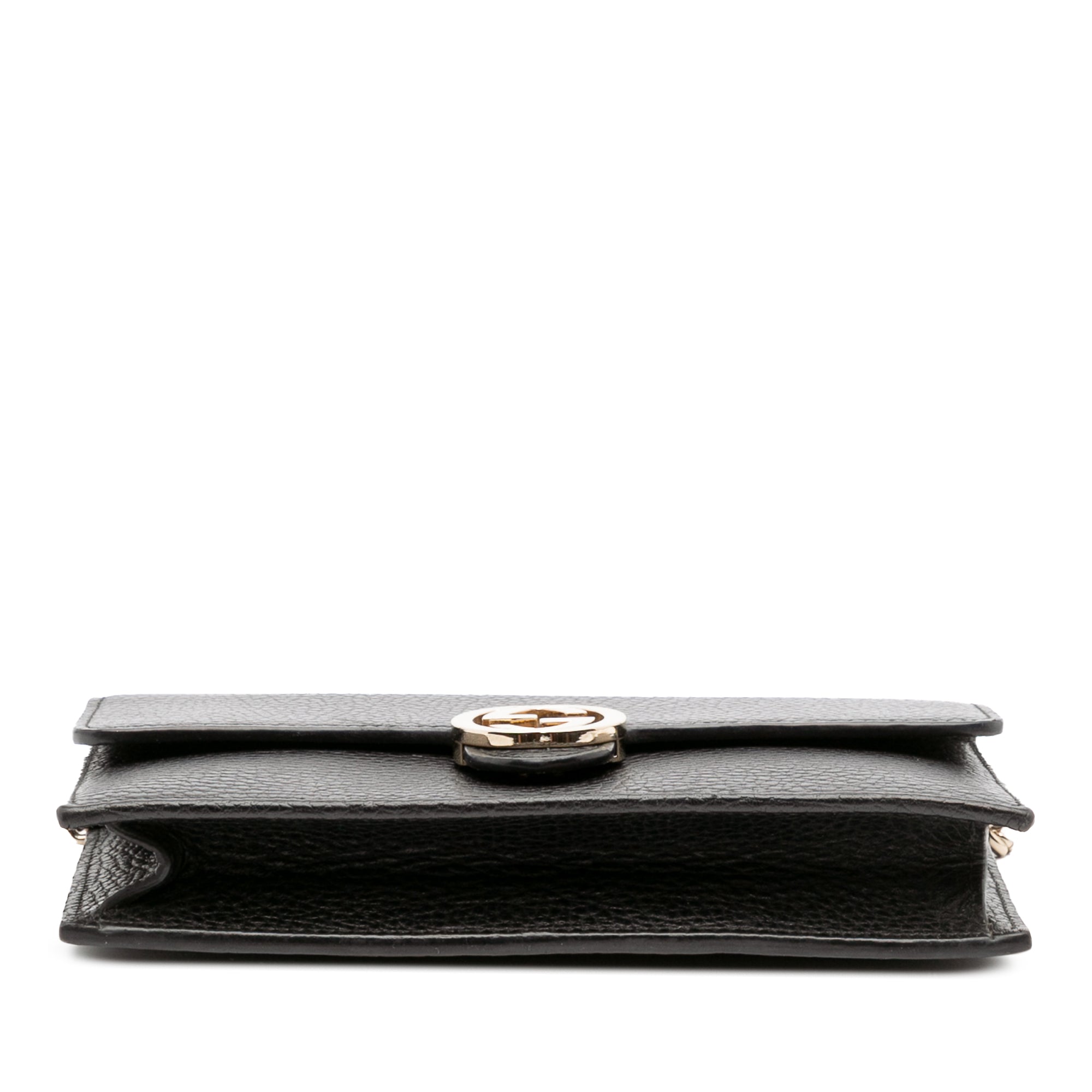 Leather Interlocking G Dollar Wallet on Chain