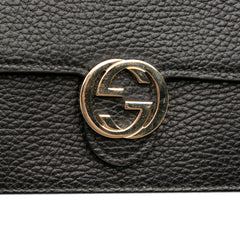 Leather Interlocking G Dollar Wallet on Chain