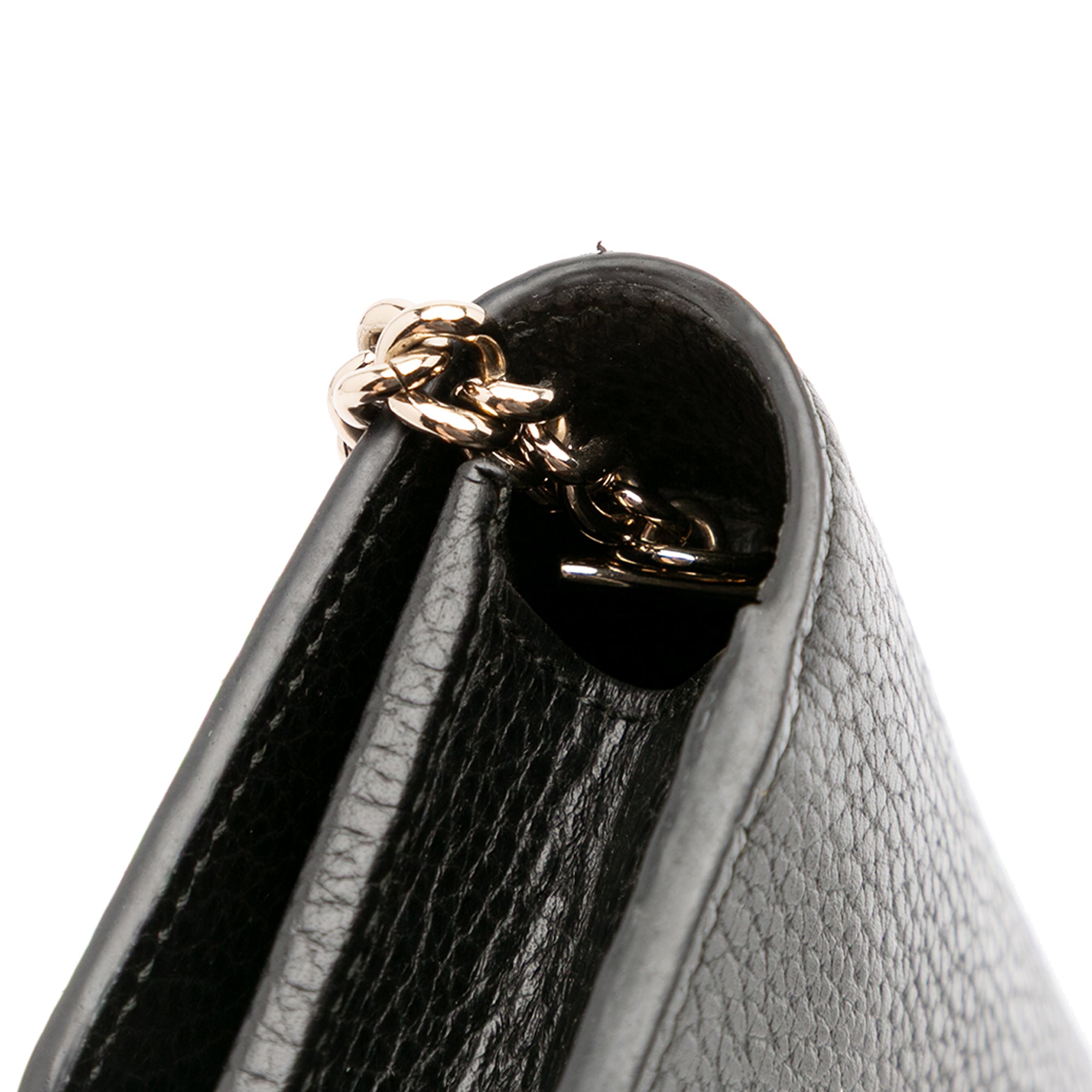 Leather Interlocking G Dollar Wallet on Chain