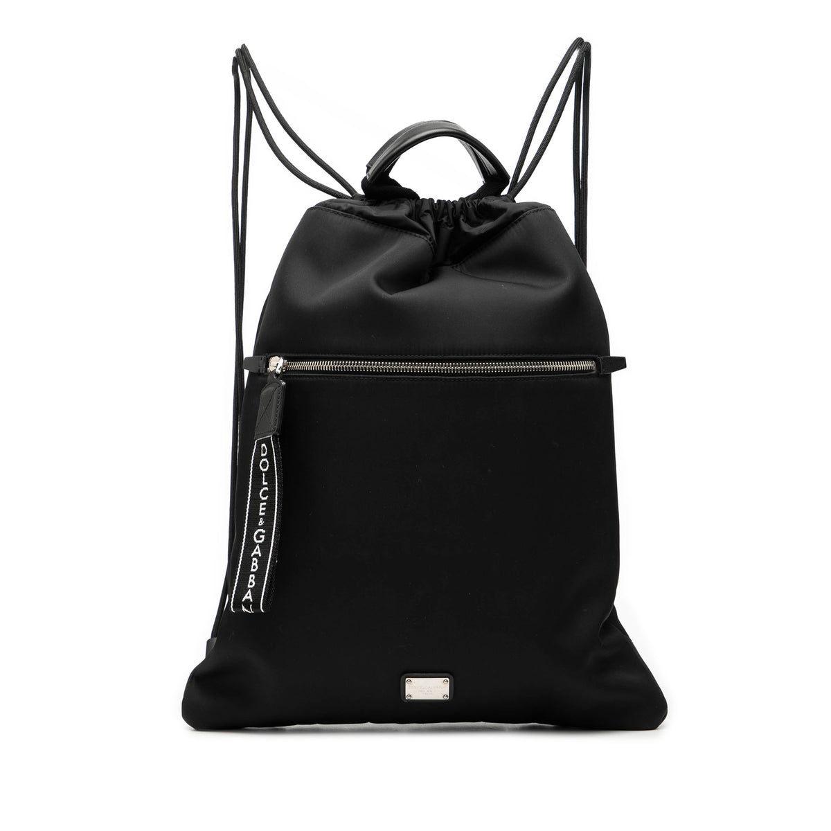 Nylon Logo Drawstring Backpack