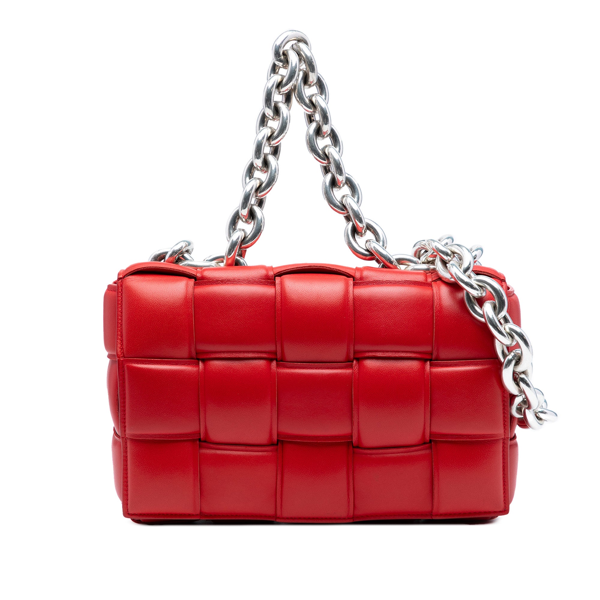 Nappa Intrecciato Padded Chain Cassette Satchel