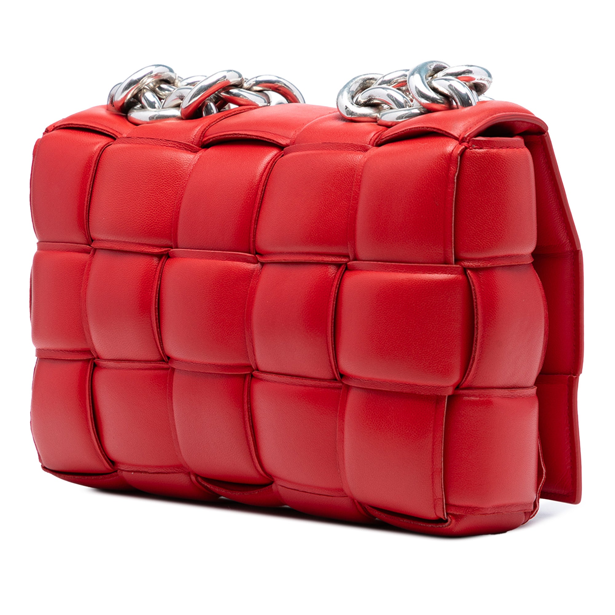 Nappa Intrecciato Padded Chain Cassette Satchel