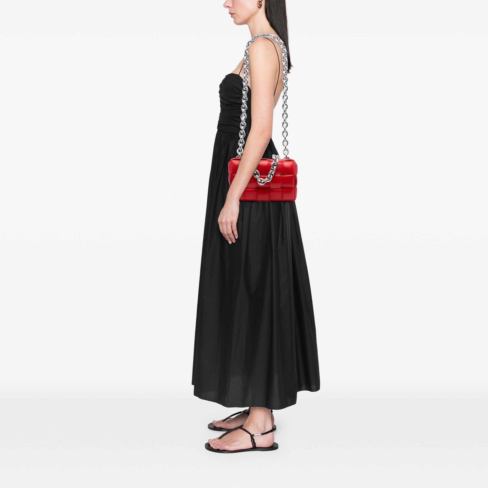 Nappa Intrecciato Padded Chain Cassette Satchel